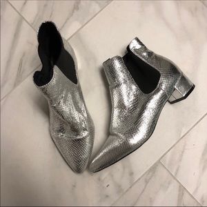 Topshop Silver ankle boots